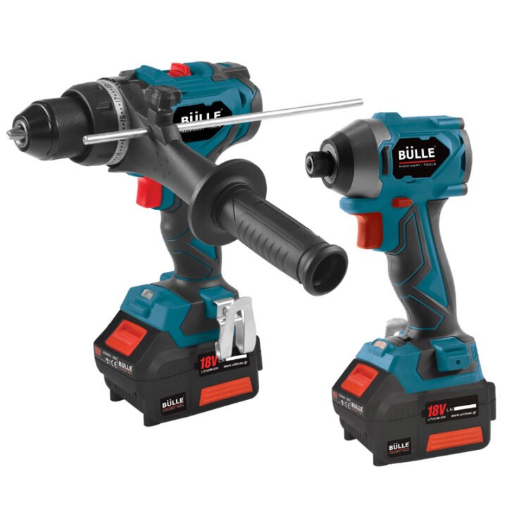 BULLE: 18V (BRUSHLESS) ΣΕΤ ΔΡΑΠ/ΒΙΔΟ 100Nm + ΠΑΛΜΙΚΟ ΚΑΤΣΑΒΙΔΙ 220Nm, 2x5Ah Li-ion
