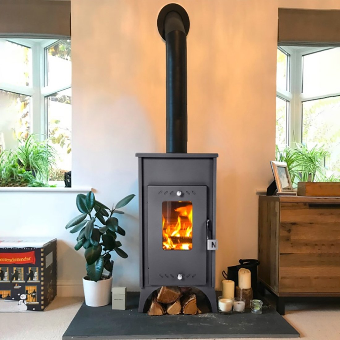 Ntontos Μίνι Χαλύβδινη Ξυλόσομπα 8.5kW Μαύρη - Image 3