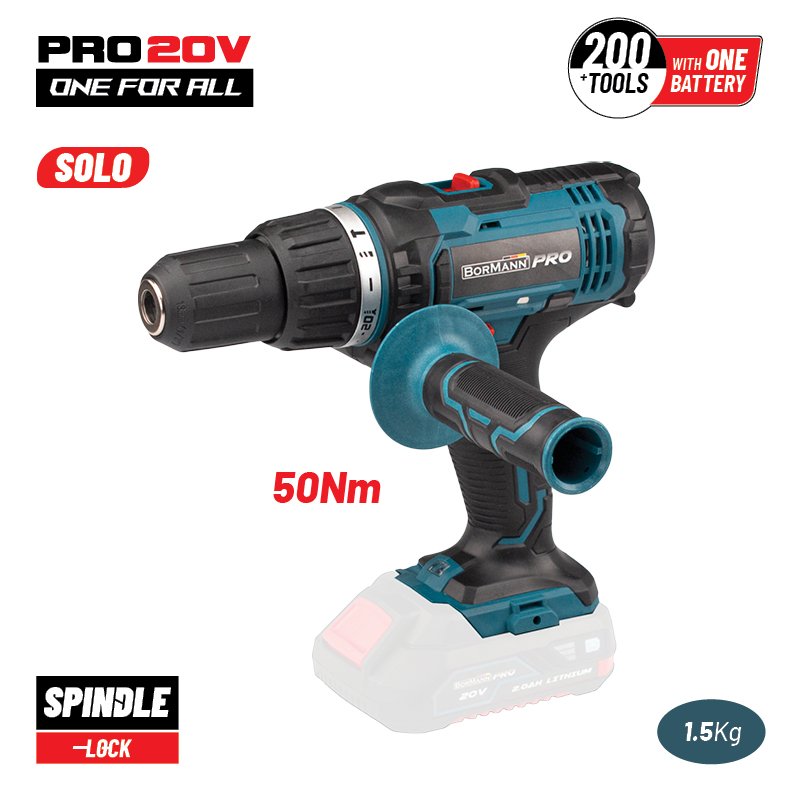 BORMANN Pro BBP3100 Δραπανοκατσάβιδο Κρουστικό Μπαταρίας 20V, Li-Ion με 2 Ταχύτητες,SOLO