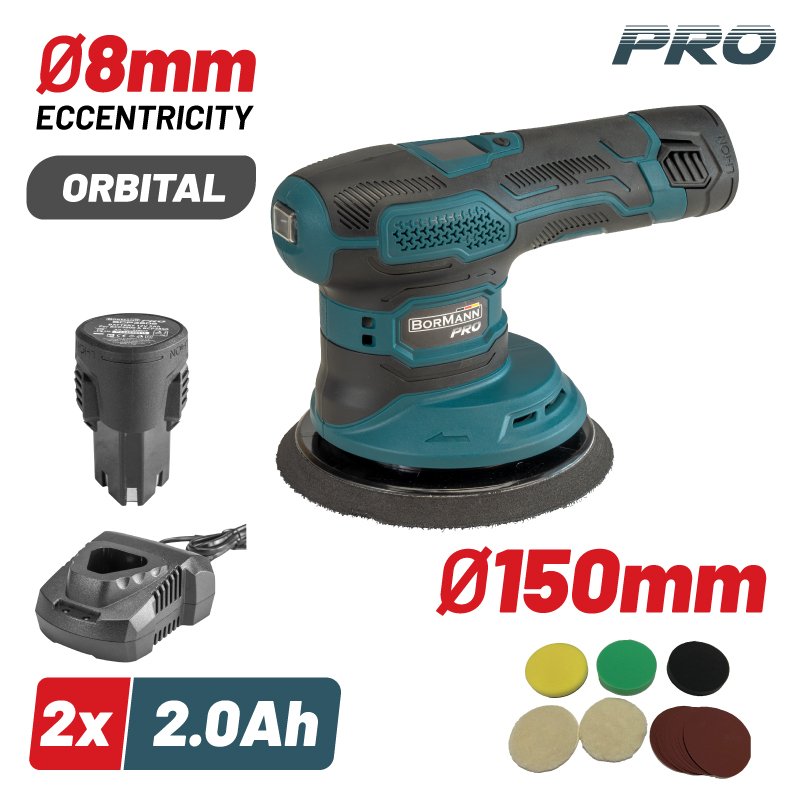 BORMANN Pro BCP3800 Αλοιφαδόρος Τριβείο Έκκεντρο Μπαταρίας 12V,150mm, 8mm,2000-4500Rpm,2x2Ah