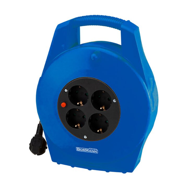 BORMANN BCR2210 Μπαλαντέζα Καρούλι με Προστασία Υπερθέρμανσης 5m,3x1.5mm,  Κλειστού Τύπου,4 Πρίζες