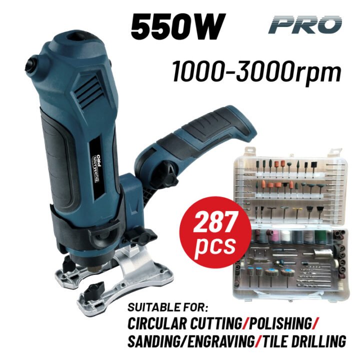 BORMANN Pro BMF5500 Πολυεργαλείο 550W, 10000-30000rpm, 287 Εξαρτήματα,   Εύκαμπτος Άξονας